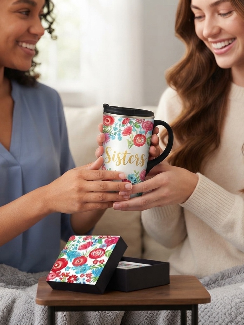 NEW 🥤Floral Sister Travel Mug Gift Box
